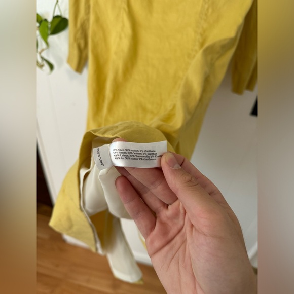 Stills Atelier Butter Yellow Linen Square Neck Dress Size 8 US /  38 EU - Picture 6 of 6